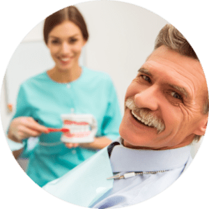 Smiling man with dentures